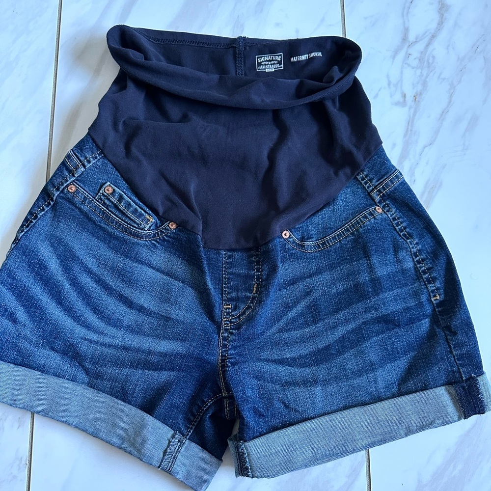 Denim Blue Maternity Shorts